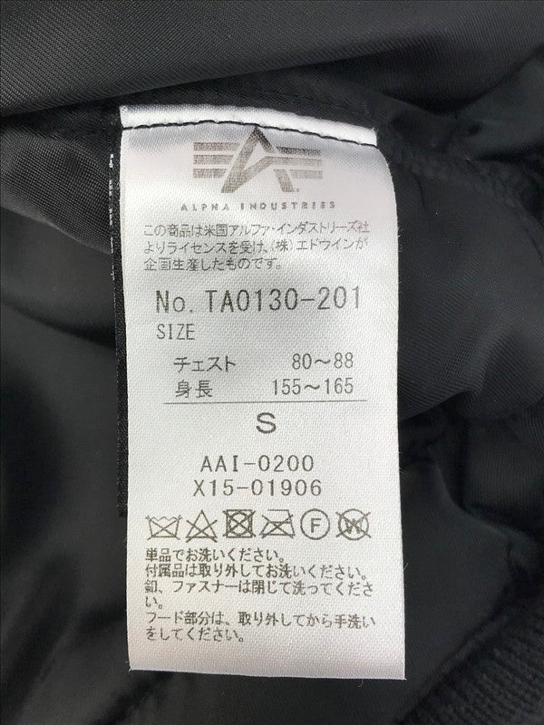 【中古品】【メンズ】 ALPHA アルファ MA-1 FLIGHT JACKET TA0130-201 フライトジャケット 中綿ジャケット アウター 145-250313-hi-29-tag サイズ：S カラー：ブラック 万代Net店