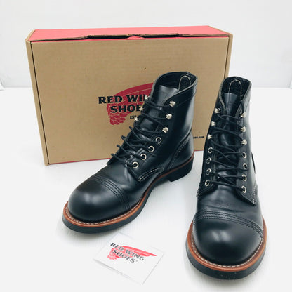 【中古美品】【レディース】 RED WING レッドウィング IRON RANGE BOOTS 8080 アイアンレンジブーツ ワークブーツ 靴 164-250307-yk-38-tag サイズ：24.5cn/US6.5 カラー：ブラック 万代Net店