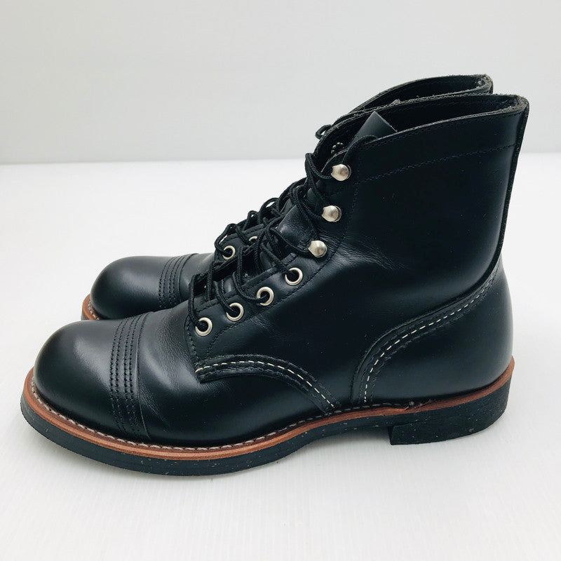 【中古美品】【レディース】 RED WING レッドウィング IRON RANGE BOOTS 8080 アイアンレンジブーツ ワークブーツ 靴 164-250307-yk-38-tag サイズ：24.5cn/US6.5 カラー：ブラック 万代Net店