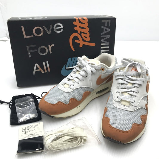 【中古品】【メンズ】 NIKE ナイキ × PATTA パタ 別注 コラボ AIR MAX 1/P DH1348-001 エアマックス1 スニーカー 靴 160-250307-yk-31-tag サイズ：27cm/US9 カラー："PATTA"METALLIC SILVER/MONARCH-PURE PLATINUM 万代Net店