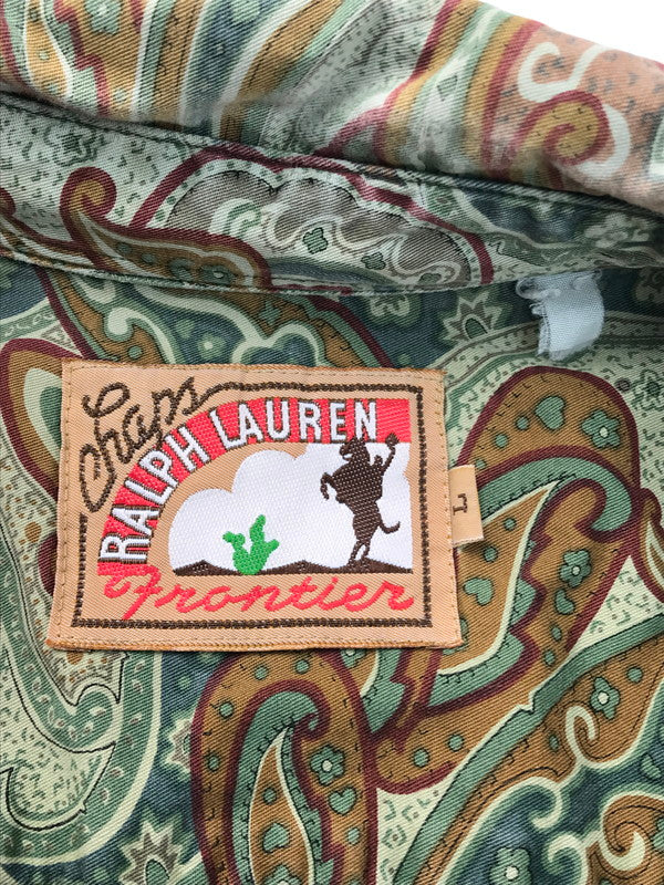 【中古品】【メンズ】 RALPH LAUREN ラルフローレン CHAPS FRONTIER チャップス フロンティア 90's B.D L/S PAISLEY SHIRT 90年代 ボタンダウン ロングスリーブ ペーズリーシャツ 長袖シャツ 146-250304-hi-14-tag サイズ：L カラー：グリーン系 万代Net店