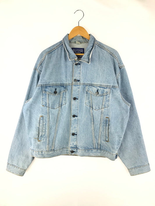 【中古品】【メンズ】  ＨARDROCK CAFE ハードロックカフェ DENIM JACKET デニムジャケット 台湾製 ロゴ刺繍 ライトアウター 146-250313-hi-27-tag サイズ：XL カラー：ライトインディゴ 万代Net店