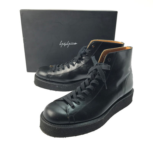 【中古品】【メンズ】 Yohji Yamamoto POUR HOMME ヨウジヤマモトプールオム DEMI BOOTS HD-E53-764-1-04 デミブーツ レザー レースアップブーツ 靴 164-250311-yk-08-tag サイズ：04 カラー：ブラック 万代Net店