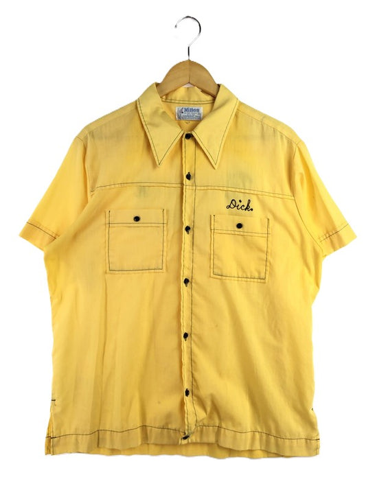 【現状渡し品】【メンズ】 HILTON ヒルトン 70's BOWLING SHIRT 70年代 ボーリング シャツ ヴィンテージ　開襟シャツ トップス 146-260410-rt-16-tag サイズ：L カラー：イエロー 万代Net店