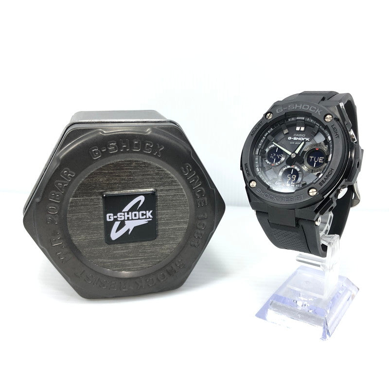 【中古品】【メンズ】 CASIO カシオ G-SHOCK G-STEEL GST-W100G-1BJF ジーショック ジースチール タフソーラー 腕時計 196-250311-yk-13-tag カラー：ブラック 万代Net店