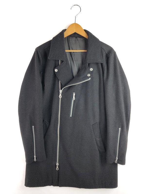 【中古品】【メンズ】 NO ID ーアイディー MELTON RIDERS COAT 447006-541C メルトン ライダース コート アウター 140-260107-rt-09-tag カラー：ブラック 万代Net店