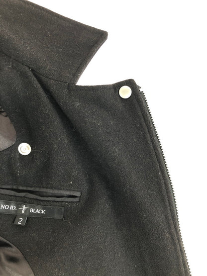 【中古品】【メンズ】 NO ID ーアイディー MELTON RIDERS COAT 447006-541C メルトン ライダース コート アウター 140-260107-rt-09-tag カラー：ブラック 万代Net店