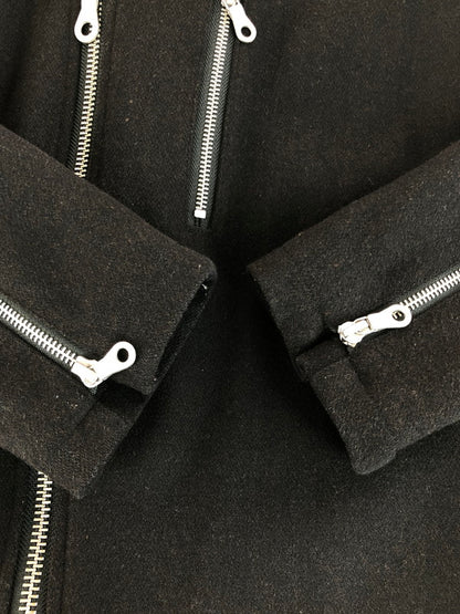 【中古品】【メンズ】 NO ID ーアイディー MELTON RIDERS COAT 447006-541C メルトン ライダース コート アウター 140-260107-rt-09-tag カラー：ブラック 万代Net店