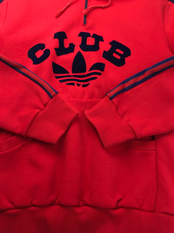 【中古品】【メンズ】 adidas アディダス VENTEX 70’s LOGO HALF ZIP PARKA 70年代 ロゴ ハーフジップパーカー フランス製 ヴィンテージ 146-250308-hi-15-tag サイズ：なし カラー：レッド 万代Net店