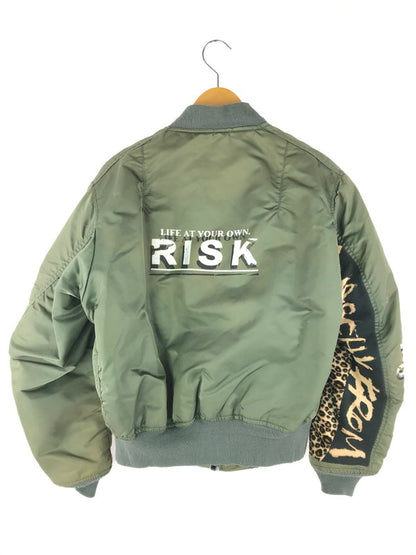 【現状渡し品】【メンズ】 ALPHA アルファ × RISK リスク コラボ MA-1 REMAKE FLIGHT JACKET リメイクフライトジャケット 中綿ジャケット アウター 145-250313-hi-30-tag サイズ：L カラー：カーキ 万代Net店