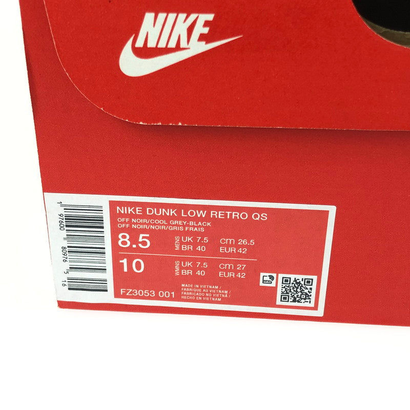 【中古美品】【メンズ】 NIKE ナイキ DUNK LOW RETRO BERLIN BLACK AND OFF NOIR FZ3053-001 ダンク ロー レトロ ベルリン ブラック アンド オフノアール スニーカー 靴 160-250810-rt-15-tag サイズ：26.5ｃｍ ＵＳ8.5 カラー：ブラック/オフノワール 万代Net店