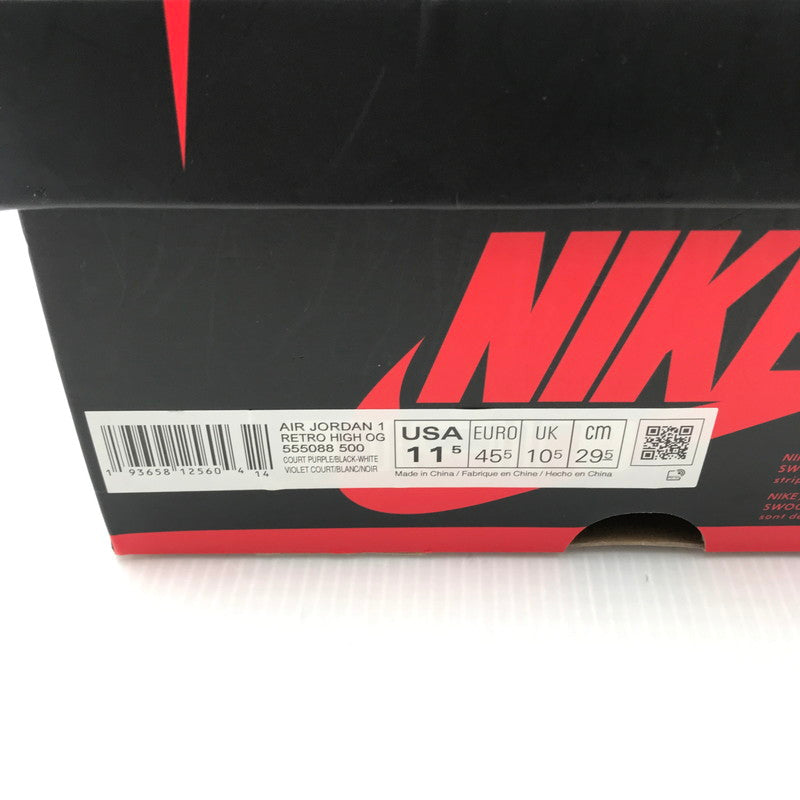 【中古品】【メンズ】 NIKE ナイキ AIR JORDAN 1 RETRO HIGH OG 555088-500 エア ジョーダン 1 レトロ ハイ OG コートパープル スニーカー 靴 160-250309-hi-04-tag サイズ：29.5cm US 11.5 カラー：COURT PURPLE 万代Net店