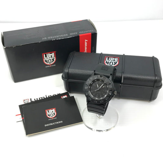 【中古品】【メンズ】 LUMINOX ルミノックス REF.3051 BLACKOUT.L 08903054 REF.3051 ブラックアウト.L スイス製 デイトクォーツ 腕時計 197-250425-yy-08-tag カラー：ブラック 万代Net店