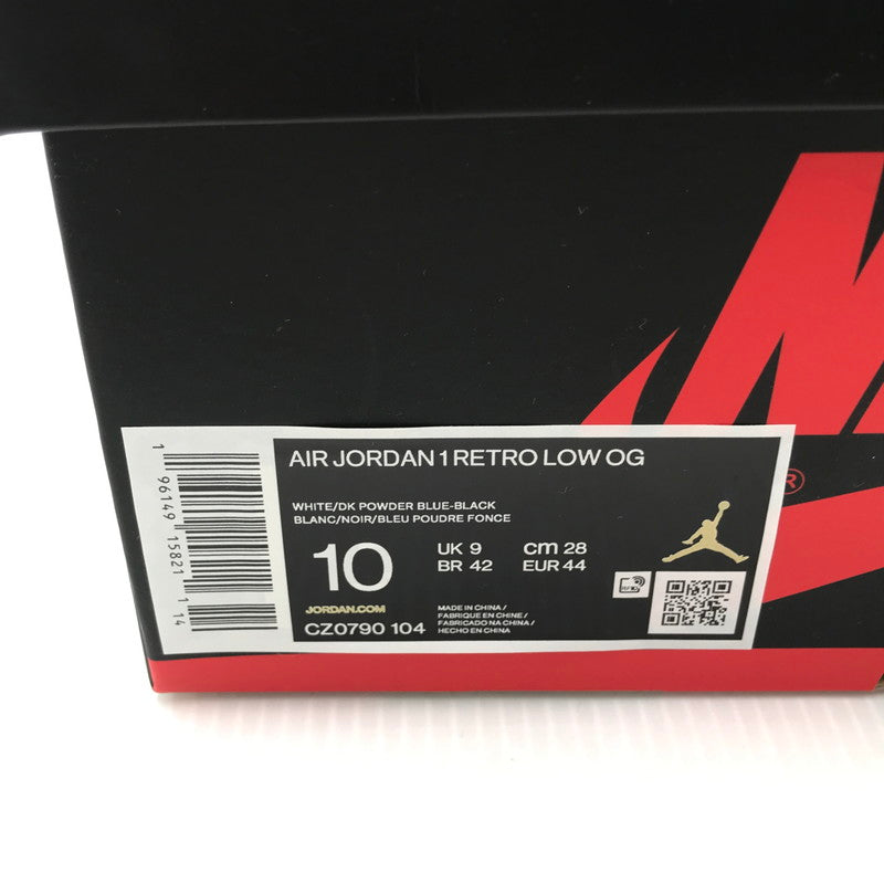 【中古美品】【メンズ】 NIKE ナイキ AIR JORDAN 1 LOW OG CZ0790-104 エアジョーダン1 ロー OG パウダーブルー スニーカー 靴 160-250309-hi-05-tag サイズ：28cm US 10 カラー：BLACK AND DARK POWDER BLUE/UNC 万代Net店