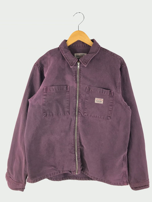 【中古品】【メンズ】 STUSSY ステューシー WASHED CANVAS ZIP SHIRT 1110264  ウォッシュド キャンバスジップシャツ ライトアウター 142-250313-hi-40-tag サイズ：M カラー：ワインレッド系 万代Net店