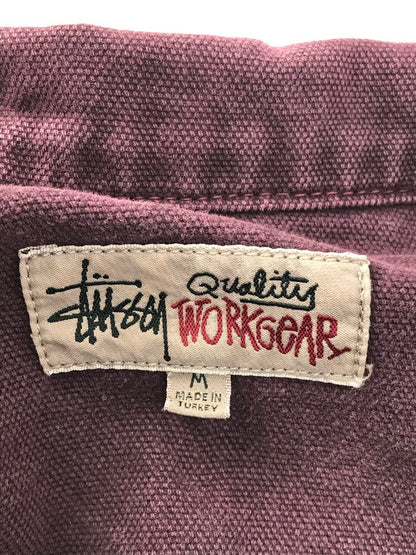 【中古品】【メンズ】 STUSSY ステューシー WASHED CANVAS ZIP SHIRT 1110264  ウォッシュド キャンバスジップシャツ ライトアウター 142-250313-hi-40-tag サイズ：M カラー：ワインレッド系 万代Net店