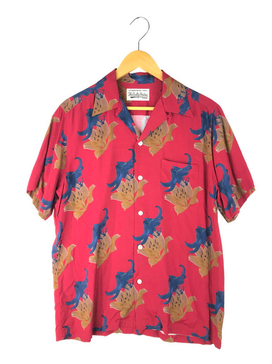 【中古品】【メンズ】 WACKO MARIA ワコマリア S/S HAWAIIAN SHIRT(TYPE-2) 20SS-WMS-HI02 ショートスリーブ ハワイアンシャツ 総柄 半袖シャツ 142-250315-hi-01-tag サイズ：M カラー：レッド 万代Net店