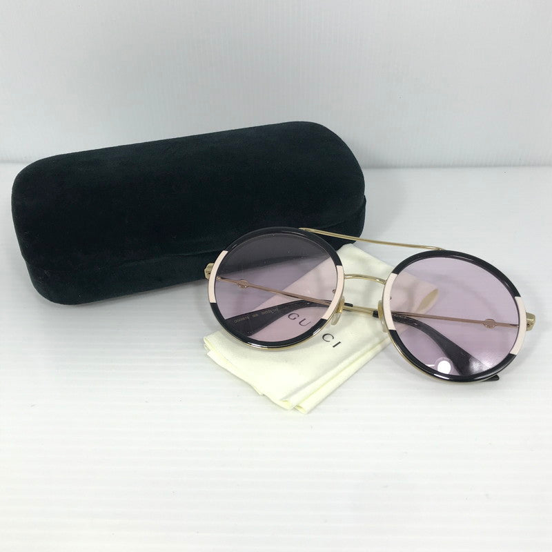 【中古品】【メンズ】 GUCCI グッチ SUNGLASSES GG0061S ラウンドデザイン サングラス アイウェア アクセサリー 183-250315-hi-14-tag サイズ：56ロ22 140 カラー：パープル/ブラック 万代Net店