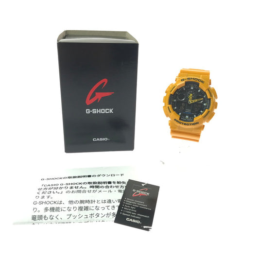 【中古美品】【メンズ】 G-SHOCK ジーショック ANALOG-DIGITAL GA-100A-9ADR アナログ デジタル クォーツ 腕時計 196-260620-na-11-tagh カラー：イエロー 万代Net店