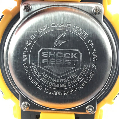 【中古美品】【メンズ】 G-SHOCK ジーショック ANALOG-DIGITAL GA-100A-9ADR アナログ デジタル クォーツ 腕時計 196-260620-na-11-tagh カラー：イエロー 万代Net店