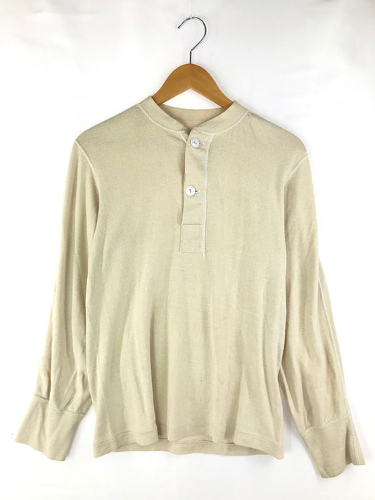 【中古品】【メンズ】 U.S.ARMY アメリカ軍 70's HENLEY NECK THERMAL TYPE 1 UNDERSHIRT 70年代 ヘンリーナック サーマルアンダーウェア 長袖Tシャツ 146-250323-hi-15-tag サイズ：M カラー：クリーム 万代Net店