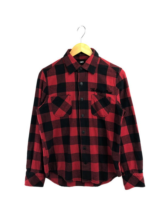 【現状渡し品】【メンズ】 TMT ティーエムティー × THE ROLLING STONES ザ ローリング ストーンズ CHECK SHIRTS TSH-F21SP03 チェックシャツ 長袖シャツ 140-260518-na-16-tagh サイズ：S カラー：レッド系 万代Net店