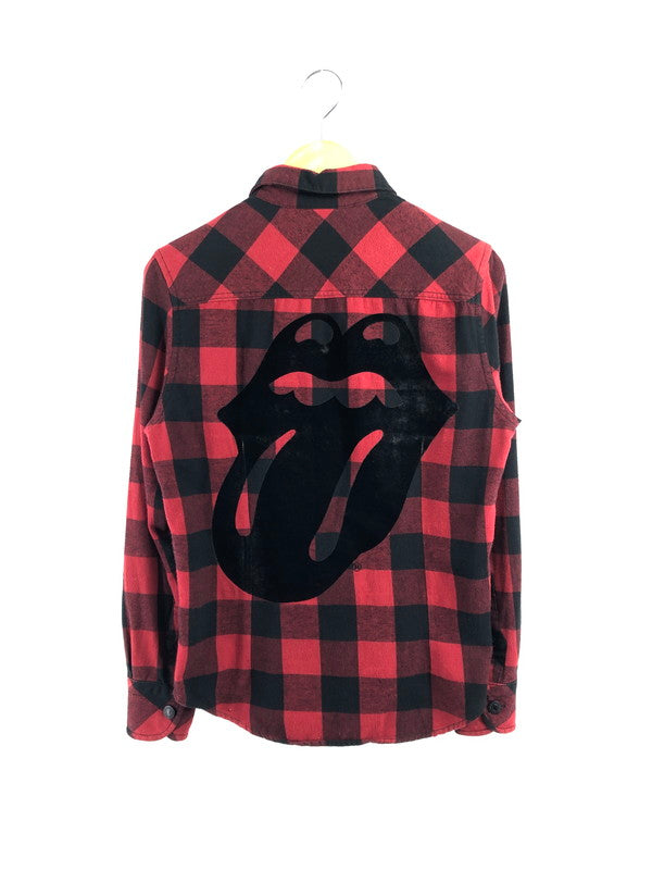 【現状渡し品】【メンズ】 TMT ティーエムティー × THE ROLLING STONES ザ ローリング ストーンズ CHECK SHIRTS TSH-F21SP03 チェックシャツ 長袖シャツ 140-260518-na-16-tagh サイズ：S カラー：レッド系 万代Net店