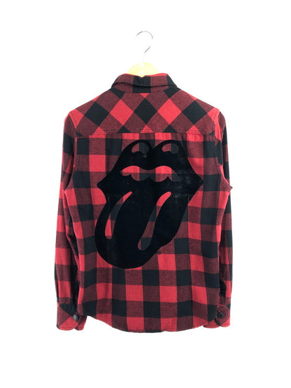 【現状渡し品】【メンズ】 TMT ティーエムティー × THE ROLLING STONES ザ ローリング ストーンズ CHECK SHIRTS TSH-F21SP03 チェックシャツ 長袖シャツ 140-260518-na-16-tagh サイズ：S カラー：レッド系 万代Net店