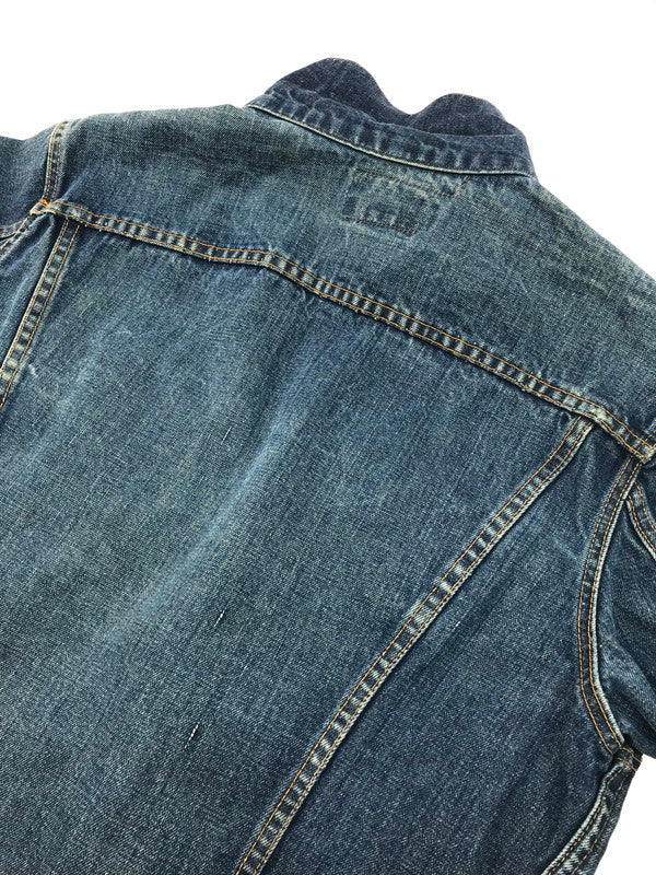 【現状渡し品】【メンズ】 Levi's リーバイス 70's 70505 4th DENIM TRACKER JACKET 70年代 デニム トラッカージャケット Gジャン ボタン裏526 布ケアタグ small e モデル ライトアウター 146-250329-hi-07-tag サイズ：なし カラー：ライトインディゴ 万代Net店