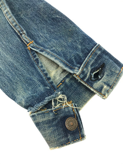 【現状渡し品】【メンズ】 Levi's リーバイス 70's 70505 4th DENIM TRACKER JACKET 70年代 デニム トラッカージャケット Gジャン ボタン裏526 布ケアタグ small e モデル ライトアウター 146-250329-hi-07-tag サイズ：なし カラー：ライトインディゴ 万代Net店