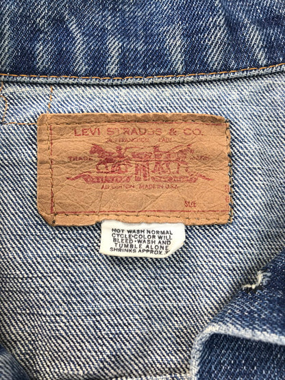 【現状渡し品】【メンズ】 Levi's リーバイス 70's 70505 4th DENIM TRACKER JACKET 70年代 デニム トラッカージャケット Gジャン ボタン裏526 布ケアタグ small e モデル ライトアウター 146-250329-hi-07-tag サイズ：なし カラー：ライトインディゴ 万代Net店