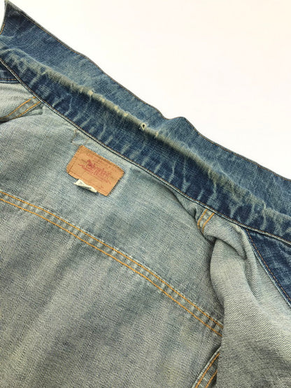 【現状渡し品】【メンズ】 Levi's リーバイス 70's 70505 4th DENIM TRACKER JACKET 70年代 デニム トラッカージャケット Gジャン ボタン裏526 布ケアタグ small e モデル ライトアウター 146-250329-hi-07-tag サイズ：なし カラー：ライトインディゴ 万代Net店