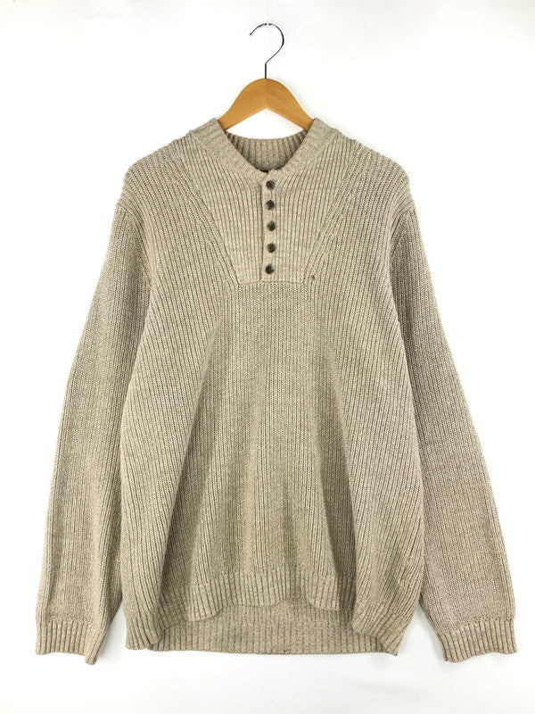 【中古品】【メンズ】 HENLEY NECK KNIT SWEATER ヘンリーネックニットセーター 144-250329-hi-02-tag サイズ：L カラー：ベージュ 万代Net店