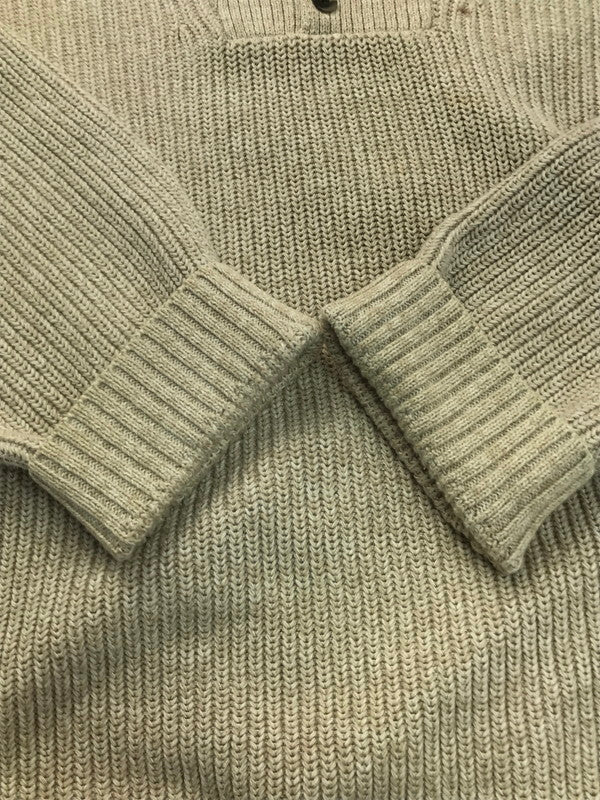 【中古品】【メンズ】 HENLEY NECK KNIT SWEATER ヘンリーネックニットセーター 144-250329-hi-02-tag サイズ：L カラー：ベージュ 万代Net店