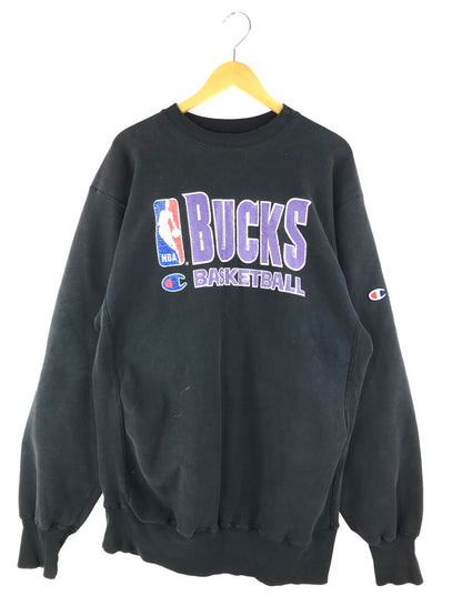 【中古品】【メンズ】 Champion チャンピオン 90's VINTAGE REVERSE WEAVE NBA PRINT SWEATSHIRT 90年代 ヴィンテージ リバースウィーブ NBAプリント スウェット トップス トレーナー 146-250404-yk-08-tag サイズ：XXL カラー：ブラック 万代Net店