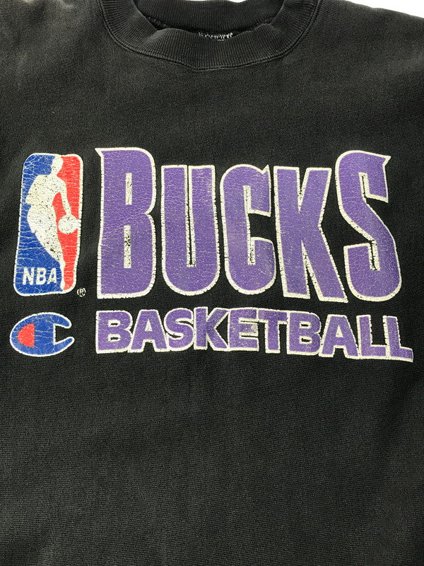 【中古品】【メンズ】 Champion チャンピオン 90's VINTAGE REVERSE WEAVE NBA PRINT SWEATSHIRT 90年代 ヴィンテージ リバースウィーブ NBAプリント スウェット トップス トレーナー 146-250404-yk-08-tag サイズ：XXL カラー：ブラック 万代Net店