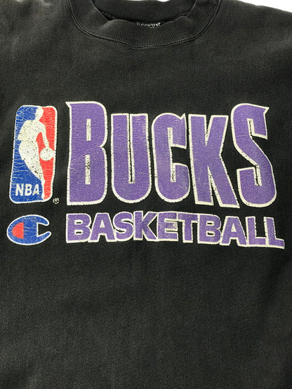 【中古品】【メンズ】 Champion チャンピオン 90's VINTAGE REVERSE WEAVE NBA PRINT SWEATSHIRT 90年代 ヴィンテージ リバースウィーブ NBAプリント スウェット トップス トレーナー 146-250404-yk-08-tag サイズ：XXL カラー：ブラック 万代Net店