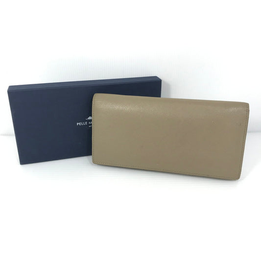 【現状渡し品】【レディース】 PELLE MORBIDA ペッレモルビダ バルカ レザーロングウォレット PMO-BA510 牛革 二つ折り 長財布 200-250404-yk-22-tag カラー：ベージュ 万代Net店