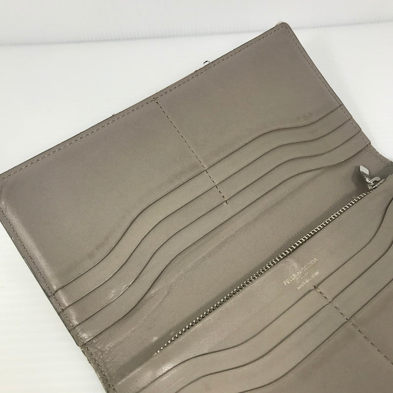 【現状渡し品】【レディース】 PELLE MORBIDA ペッレモルビダ バルカ レザーロングウォレット PMO-BA510 牛革 二つ折り 長財布 200-250404-yk-22-tag カラー：ベージュ 万代Net店