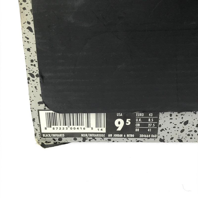 【現状渡し品】【メンズ】 NIKE ナイキ AIR JORDAN 6 RETRO 384664-060 エア ジョーダン 6 レトロ ブラックインフラレッド スニーカー 靴 160-250410-hi-15-tag サイズ：27.5cm US 9.5 カラー：BLACK/INFRARED 万代Net店