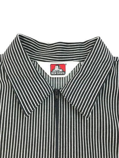 【中古品】【メンズ】 BEN DAVIS ベンデイビス STRIPE HALF ZIP S/S SHIRTS ストライプ ハーフジップ ショートスリーブ シャツ 半袖 トップス 142-250410-yk-02-tag サイズ：L カラー：ブラック/ホワイト 万代Net店