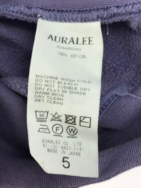 【中古品】【メンズ】 AURALEE オーラリー ELASTIC HIGH GAUGE SWEAT P/O A24AP02NU エラスティック ハイゲージ スウェットプルオーバー トレーナー 140-250411-hi-02-tag サイズ：5 カラー：パープル 万代Net店