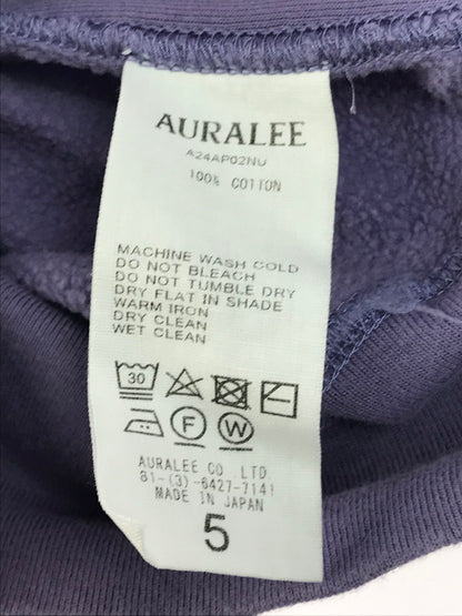 【中古品】【メンズ】 AURALEE オーラリー ELASTIC HIGH GAUGE SWEAT P/O A24AP02NU エラスティック ハイゲージ スウェットプルオーバー トレーナー 140-250411-hi-02-tag サイズ：5 カラー：パープル 万代Net店