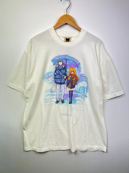 【中古美品】【メンズ】 PROJECT MORI プロジェクトモリ とらドラ！ S/S PRINT TEE USA製 ショートスリーブ プリント Tシャツ 半袖 トップス 146-260710-kk-03-hon サイズ：L カラー：ホワイト 万代Net店
