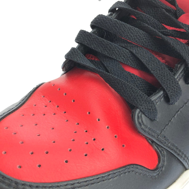 【中古品】【メンズ】 NIKE ナイキ AIR JORDAN 1 MID 554724-079 エア ジョーダン 1 ミッド スニーカー 靴 160-250412-hi-13-tag サイズ：25.5cm US 7.5 カラー：BLACK/FIRE RED-WHITE 万代Net店