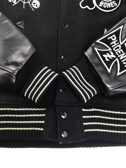 【中古品】【メンズ】 WHITESVILLE ホワイツビル × BACKBONE ブラックボーン コラボ STADIUM JACKET WV10731 732 スタジアムジャケット スタジャン アウター 145-250503-hi-03-tag サイズ：38 カラー：ブラック 万代Net店