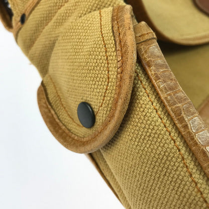 【ジャンク品】【メンズ】 LEATHER CANVAS FIELD BAG レザーキャンバス フィールドバッグ ショルダーバッグ カバン 188-250511-hi-12-tag カラー：イエロー/ブラウン系 万代Net店