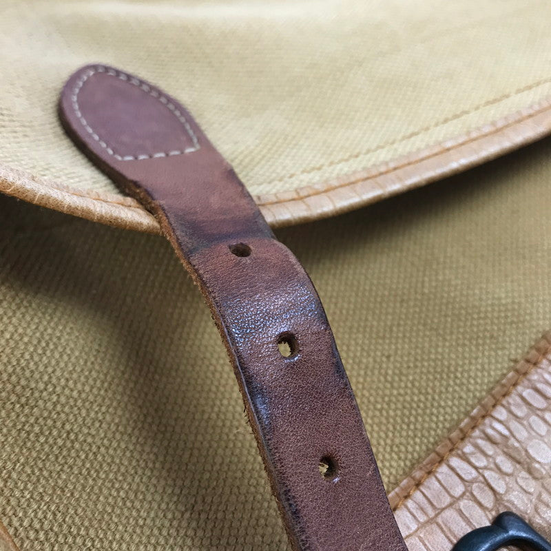 【ジャンク品】【メンズ】 LEATHER CANVAS FIELD BAG レザーキャンバス フィールドバッグ ショルダーバッグ カバン 188-250511-hi-12-tag カラー：イエロー/ブラウン系 万代Net店