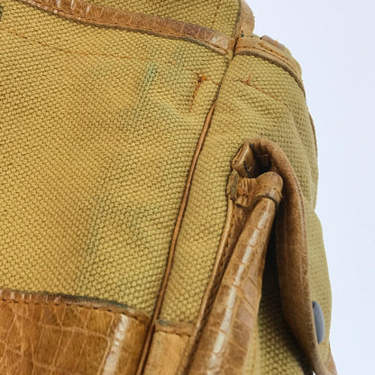【ジャンク品】【メンズ】 LEATHER CANVAS FIELD BAG レザーキャンバス フィールドバッグ ショルダーバッグ カバン 188-250511-hi-12-tag カラー：イエロー/ブラウン系 万代Net店