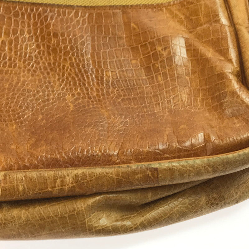 【ジャンク品】【メンズ】 LEATHER CANVAS FIELD BAG レザーキャンバス フィールドバッグ ショルダーバッグ カバン 188-250511-hi-12-tag カラー：イエロー/ブラウン系 万代Net店